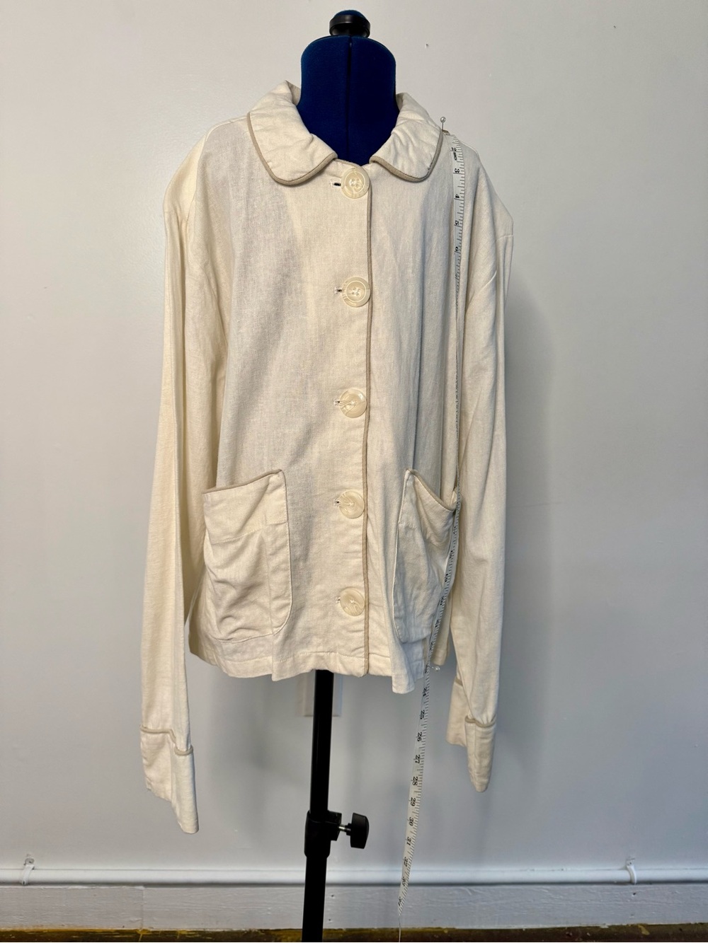 Kensie White Button-Front Jacket with Patch Pockets